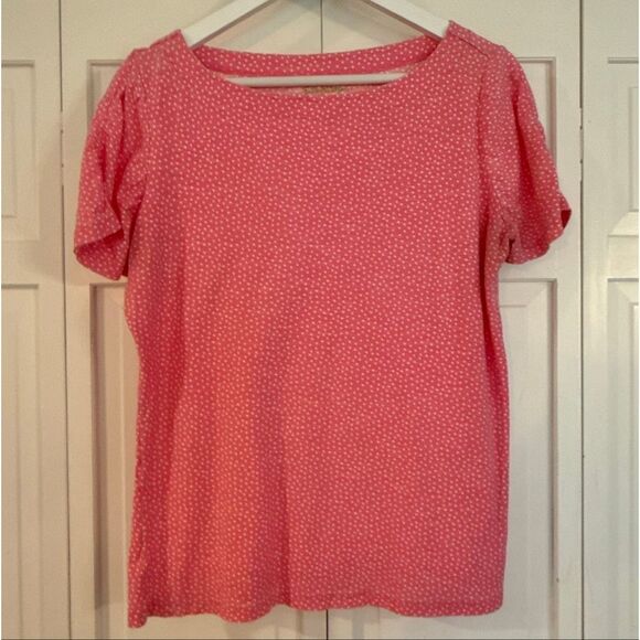 Lilly Pulitzer pink polka dot puff sleeve tshirt size XLarge - Picture 2 of 7